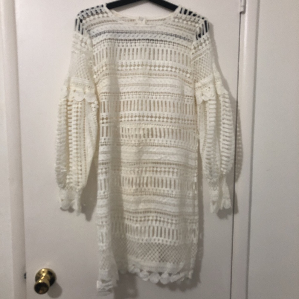 WHITE CROCHET DRESS